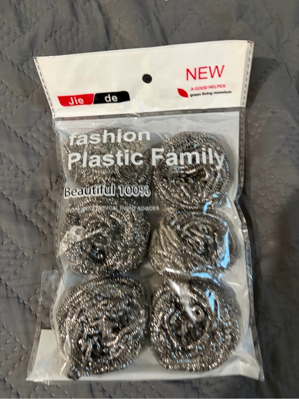 Silver Metallic Scouring Pads - Pack of 6